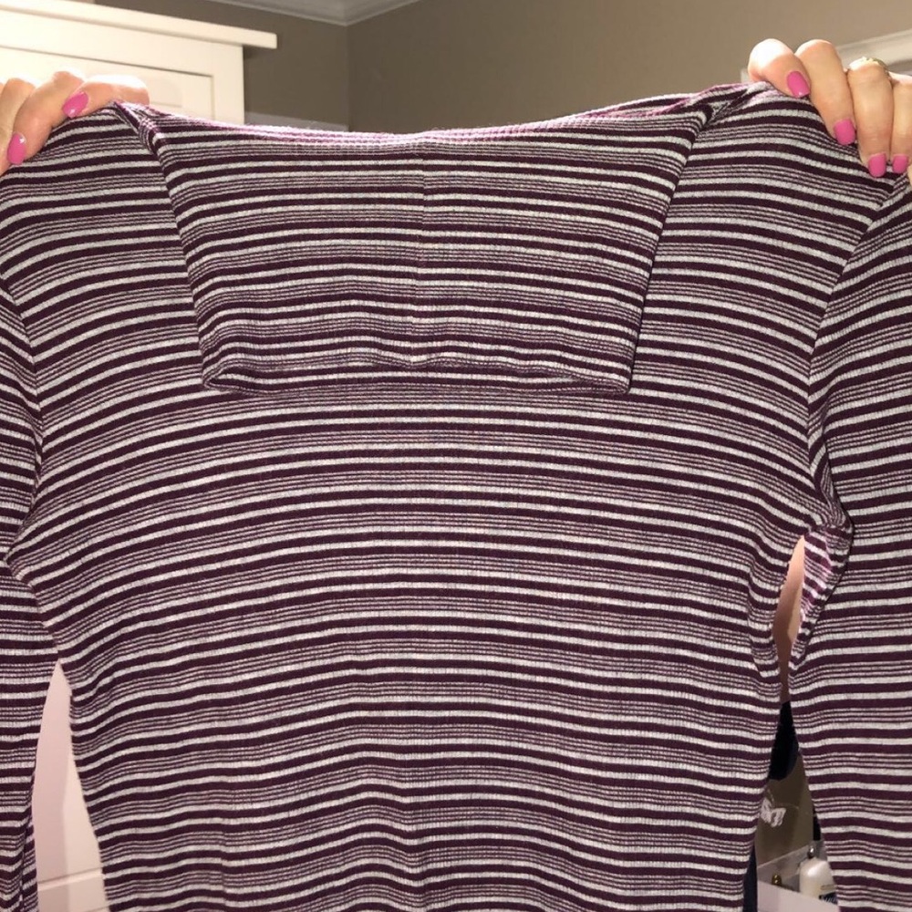Purple & white Turtle neck long sleeve